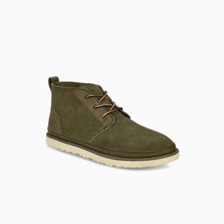 UGG Neumel Unlined Leather Green Ankle Boots for Men (DRVU23968)